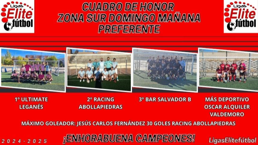 CUADRO DE HONOR. ZONA SUR DOMINGO MAÑANA PREFERENTE